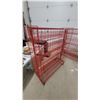 Image 5 : Red Mobile Multi-Tiered Wire Retail Display Rack With Angled Shelves 58”×48”×18” seller used for