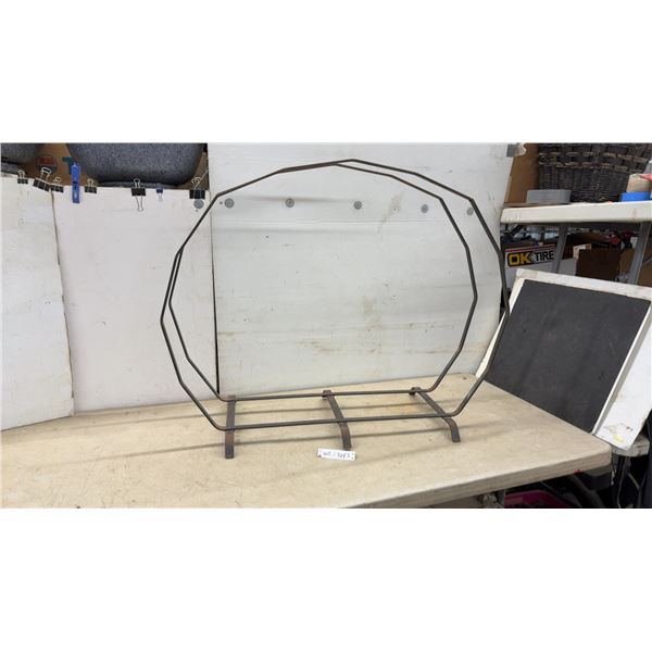 Wrought Iron Dodecagonal Firewood Log Rack Holder With Curved Feet 33 × 42 × 15”