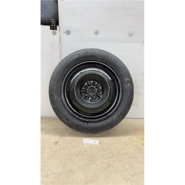 Bridgestone Temporary Use Only Compact Spare Tire on 5-Lug Black Steel Wheel, T135/80R16 101M