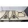 Image 1 : Antique Singer Manufacturing Company Cast Iron Treadle Sewing Machine Stand Legs and Cross-Brace