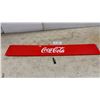 Image 1 : Coca-Cola Red Metal Sign, Hinged, 6 × 38” and Miniature Coca-Cola Bottle