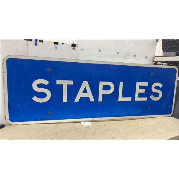 Staples Wooden Sign, 24 × 71”