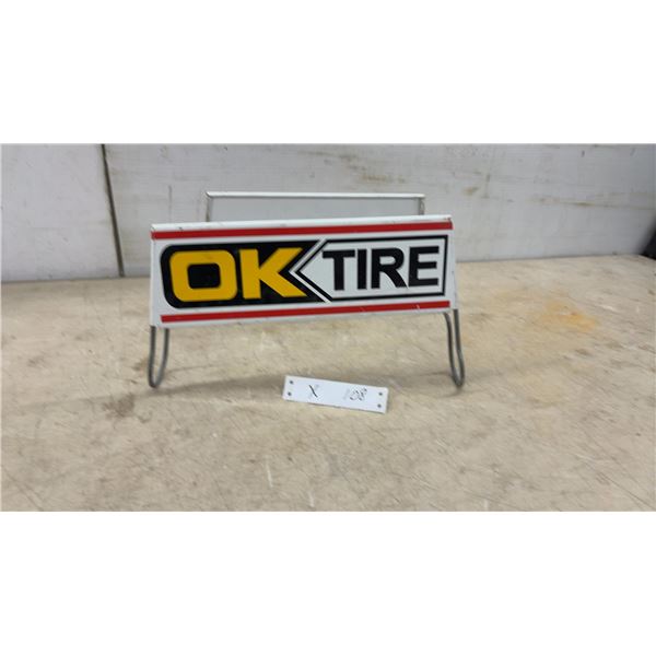 “OK Tire” Metal Countertop Display Sign