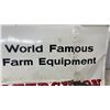 Image 10 : Massey Ferguson "World Famous Farm Equipment" Metal Sign, 16 × 40” Has Some Damage