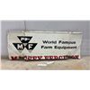 Image 1 : Massey Ferguson "World Famous Farm Equipment" Metal Sign, 16 × 40” Has Some Damage