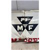 Image 8 : Massey Ferguson "World Famous Farm Equipment" Metal Sign, 16 × 40” Has Some Damage