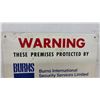 Image 3 : Burns International Security Services Limited Metal Warning Sign, 10 × 12”