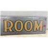 Image 4 : Vintage "Wash Room" Metal Sign with Yellow Block Lettering, 4 × 22 1/2”