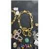 Image 3 : Collection of Vintage Costume Jewelry Including Gold-Tone Necklaces, Faux Pearls, Earrings