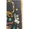 Image 4 : Collection of Vintage Costume Jewelry Including Gold-Tone Necklaces, Faux Pearls, Earrings