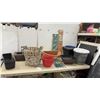 Image 1 : Assorted Planters, Baskets, and Garden Trellises