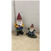 Image 6 : Two Metal Wall Planters, One with Faux Plants, Two Garden Gnomes, and One Gray and Yellow Pot