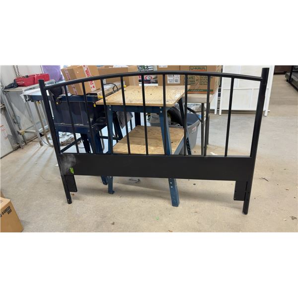 Black Metal Queen Size Headboard with Balls on Post