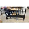 Image 1 : Black Metal Queen Size Headboard with Balls on Post