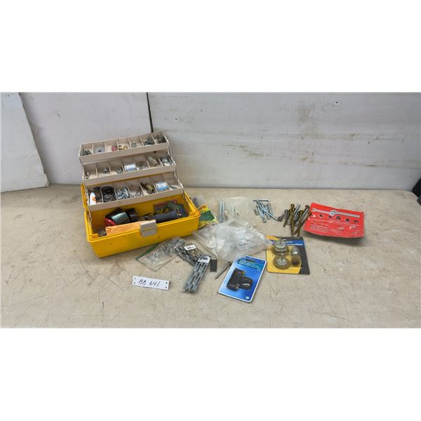 Tool Box with Hardware, 3-Piece Wire Brush Set, Hardware, 8” Anchoring Spikes