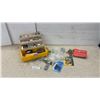 Image 1 : Tool Box with Hardware, 3-Piece Wire Brush Set, Hardware, 8” Anchoring Spikes