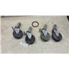 Image 1 : 4 Scaffolding Caster Wheels with Brakes and 1 Metal Washer