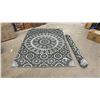Image 1 : Two Black and White Mandala Pattern Outdoor Rugs, 5 × 7 Ft