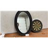 Image 1 : Oval Black-Framed Mirror 31 × 21 and Dartboard