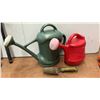 Image 4 : Personal Flotation Device, 2 Watering Cans, Tree Trimmer, Wood Mallet, and Trowel