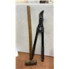 Image 6 : Personal Flotation Device, 2 Watering Cans, Tree Trimmer, Wood Mallet, and Trowel