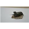 Image 7 : Two Soap Stone Animal Figurines: Sea Sculpture and Duck on Base, Largest 5 1/2 × 2 7/8 × 2 1/4”