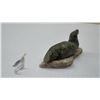 Image 9 : Two Soap Stone Animal Figurines: Sea Sculpture and Duck on Base, Largest 5 1/2 × 2 7/8 × 2 1/4”