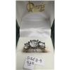 Image 2 : 925 Ring, Size 8-9, 3 Stones, 6.4 Grams