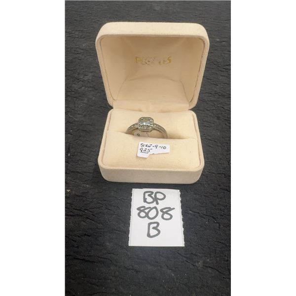 925 Ring, Size 9-10, 1 Stone, 3.5 Grams