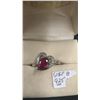Image 2 : 925 Ring, Size 8, Red Stone Heart Shape, 4 Grams