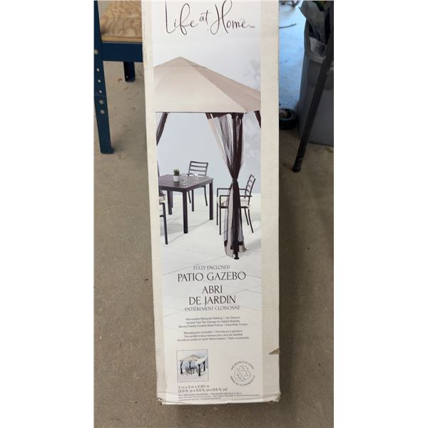 Life at Home Fully Enclosed Patio Gazebo, 9.8' x 9.8' x 8.6', 40% Recycled Polyester