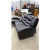 Image 2 : Three-Piece Dark Brown Faux Leather Power Reclining Sofa 85”
