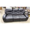 Image 4 : Three-Piece Dark Brown Faux Leather Power Reclining Sofa 85”