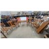 Image 1 : Wooden Dining Table with 6 Windsor-Style Chairs and 2 Leaves