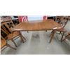 Image 2 : Wooden Dining Table with 6 Windsor-Style Chairs and 2 Leaves