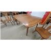 Image 3 : Wooden Dining Table with 6 Windsor-Style Chairs and 2 Leaves