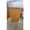 Image 4 : Oak Veneer Armoire with Two Bi-Fold Doors and Two Drawers 60”×30”×28”