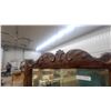 Image 3 : Antique Victorian Carved Oak Three-Drawer Dresser With Ornate Swivel Mirror 69”×38”×20”