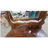 Image 4 : Antique Victorian Carved Oak Three-Drawer Dresser With Ornate Swivel Mirror 69”×38”×20”