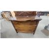 Image 5 : Antique Victorian Carved Oak Three-Drawer Dresser With Ornate Swivel Mirror 69”×38”×20”