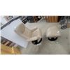 Image 1 : Ekornes Stressless Leather-Style Swivel/Recliner and Ottoman, Beige