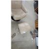 Image 4 : Ekornes Stressless Leather-Style Swivel/Recliner and Ottoman, Beige
