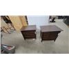 Image 1 : Pair of Dark Brown Wooden Four-Drawer Nightstands with Round Knobs