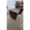 Image 4 : Pair of Dark Brown Wooden Four-Drawer Nightstands with Round Knobs