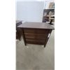 Image 6 : Pair of Dark Brown Wooden Four-Drawer Nightstands with Round Knobs
