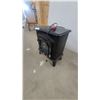 Image 2 : Black Electric Fireplace Stove with Faux Log Flame Effect and Glass Door