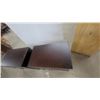 Image 4 : Pair of Dark Brown Two-Door Accent Cabinets with Silver Knobs and Tapered Legs 25”×26”×16”