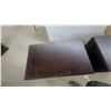 Image 6 : Pair of Dark Brown Two-Door Accent Cabinets with Silver Knobs and Tapered Legs 25”×26”×16”