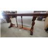 Image 4 : Traditional Mahogany-Finish Console Table with Turned Pedestal Bases and Claw Feet 30”×72”×20”