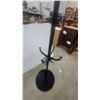 Image 3 : Black Metal Freestanding Coat Rack with Two Tiers of Hooks and Round Base